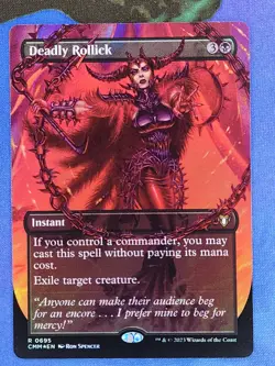 1x FOIL BORDERLESS Deadly Rollick, NM, CMM, Magic: the Gathering, MtG - Image 1