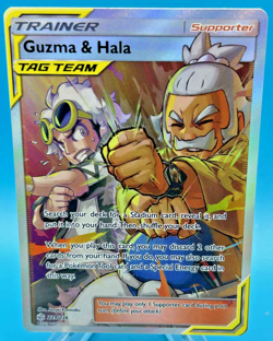 Guzma & Hala 229/236 Cosmic Eclipse Full Art Trainer Tag Team Pokemon Holo NM - Image 1