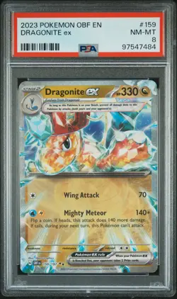 2023 POKEMON OBF EN-OBSIDIAN FLAMES #159 DRAGONITE EX PSA 8 - Image 1