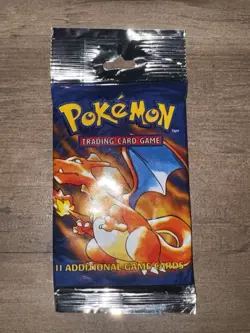 Pokemon 1999 Base Set Booster Pack Charizard Art Long Pack Excellent Condition - Image 1