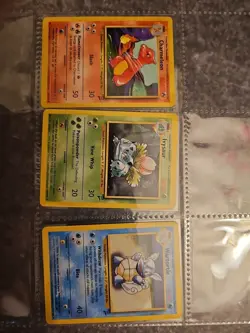 Base Set 2 Starter Pokemon Evolution Set, Charmeleon, Wartortle, Ivysaur - Image 1
