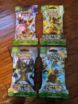 Pokemon XY Fates Collide Sleeved Booster Pack Art Set Case Fresh - Image 1