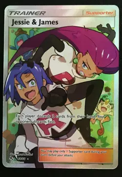 FULL ART Jessie & James ULTRA RARE 68/68 Hidden Fates Pokemon Team Rocket - LP - Image 1
