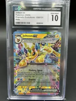 Pokemon TCG 2025 Jolteon EX Prismatic Evolutions Holo 30/131 Gem Mint CGC 10 - Image 1