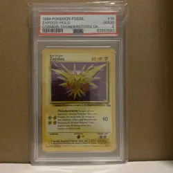 PSA 2 1999 Pokemon Fossil Zapdos- Holo Cosmos- Thunderstorm Dk - Image 1