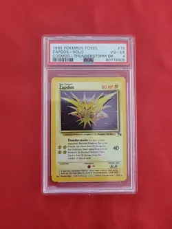 Pokemon: Zapdos #15/62 Fossil Thunderstorm Dk. Cosmos Holo Holo - PSA 4 - D23 - Image 1