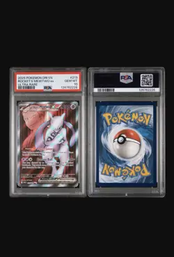 Team Rockets Mewtwo EX 213/182 Destined Rivals Card PSA 10 Gem Mint - Image 1