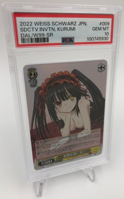 2022 WEISS SCHWARZ JPN. Card SDCTV.INVTN, KURUMI #009 DAL/W99-SR PSA GEM MINT 10 - Image 1