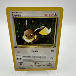 Eevee First Edition 55/82 Pokemon Card 2000 Team Rocket LP - Image 1
