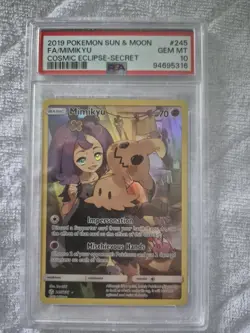 Pokemon TCG Mimikyu Cosmic Eclipse Secret Rare Card 245/236 PSA 10 - Image 1