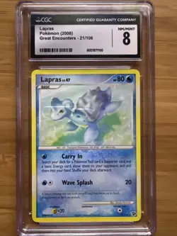 2008 Lapras - Diamond & Pearl Great Encounters - CGC 8 Mint Pokemon Card 21/106 - Image 1