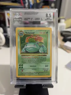 BGS 8.5 Shadowless Venusaur 1999 Base Set 15/102 Holo Pokemon Card WOTC WIZARDS - Image 1