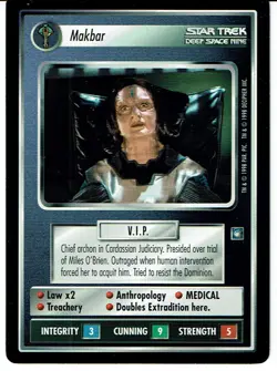 STAR TREK CCG DS9 RARE CARD MAKBAR lp - Image 1