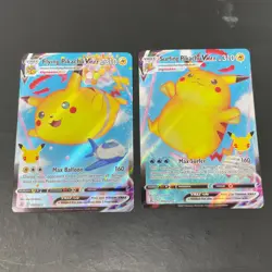 Surfing & Flying Pikachu VMax 007/025 Pokemon Cards 009/025 Full Art Holos - Image 1