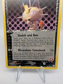 Rocket's Meowth Uncommon Team Rocket Returns 46/109 Pokemon Tcg Card LP - Image 3