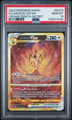 2023 Pokemon Sword And Shield Crown Zenith Fa/Arceus Vstar Secret PSA 10 - Image 1