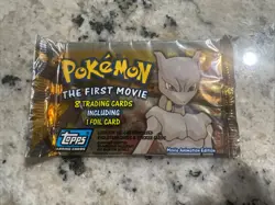 Pokemon Topps The First Movie Sealed Unopened Pack Blue Logo - Image 1