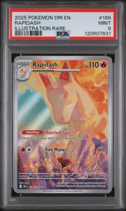 Rapidash #189 2025 Pokemon Dri En-Destined Rivals PSA 9 250001 - Image 1