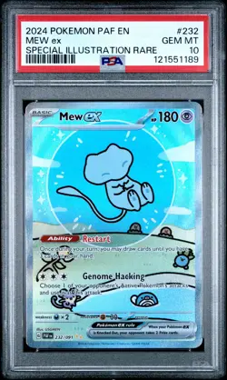 2024 POKEMON PAF EN-PALDEAN FATES SPECIAL ILLUSTRATION RARE #232 MEW EX PSA 10 - Image 1
