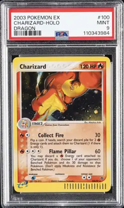 2003 POKEMON EX DRAGON #100 CHARIZARD-HOLO PSA 9 - Image 1