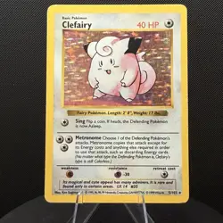 1999 Pokemon TCG Clefairy Base Set Shadowless Holo Rare 5/102 Vintage - Image 1