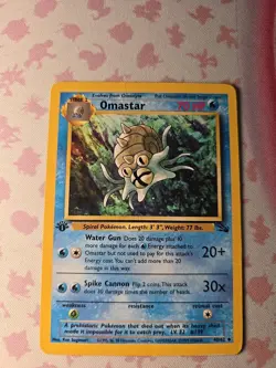 Pokemon TCG Omastar Fossil 40/62 Regular 1999-2000 Wizards Base Set Copyright... - Image 1