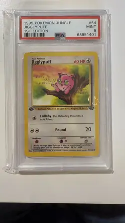 1999 Pokemon Jungle 1st Edition - Jigglypuff #54 - PSA 9 Mint - Image 1