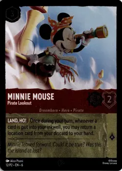 Minnie Mouse Pirate Lookout Promo Lorcana Foil 12/P2 Trading Card TCG Disney - Image 1