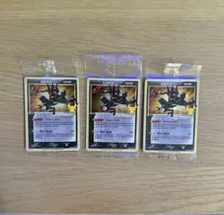 3 x Greninja Gold Star SWSH144 Pokemon 25th Celebrations Promo Card Sealed - Image 2