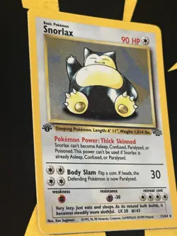 Snorlax 11/64 1st Edition Holo Rare Jungle Pokemon Card TCG - Vintage 1999 [LP] - Image 2
