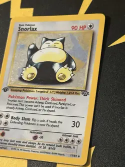 Snorlax 11/64 1st Edition Holo Rare Jungle Pokemon Card TCG - Vintage 1999 [LP] - Image 3