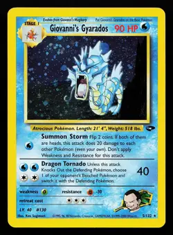 Giovanni's Gyarados 5/132 Holo Rare Gym Challenge Pokemon Card - Image 1