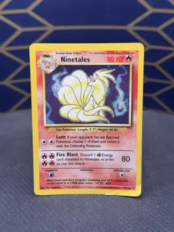 Ninetales Holo Unlimited Rare Pokemon TCG Card 12/102 Base Set - Image 1