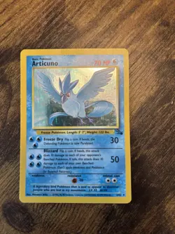 Articuno Pokemon Unlimited Holo Rare Fossil Card 2/62 - Image 1