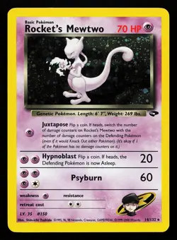 Rocket's Mewtwo 14/132 Holo Rare Gym Challenge Pokemon Card - Image 1