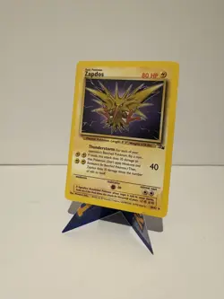 Pokemon TCG Zapdos Fossil Set Unlimited Rare Non-Holo Card 30/62 LP - Image 1
