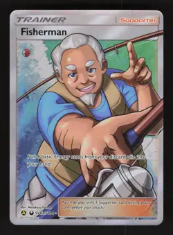 Fisherman SV83/SV94 Pokemon Hidden Fates Holo Full Art Card - Image 1