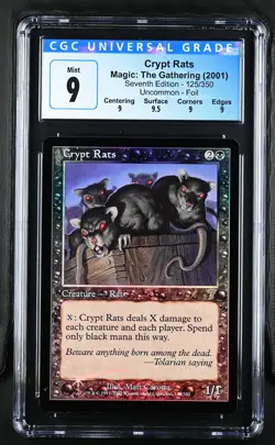 CRYPT RATS 7th Edition Foil U CGC 9 Q+ Mint MTG [Nostalgium] - Image 1