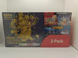 Pokemon Surging Sparks ETB & Booster Bundle Costco 2-pack Sealed New - Image 1