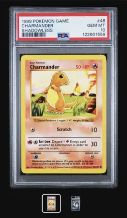 Pokemon Charmander Shadowless Base Set #46 PSA 10 GEM MINT - Image 1