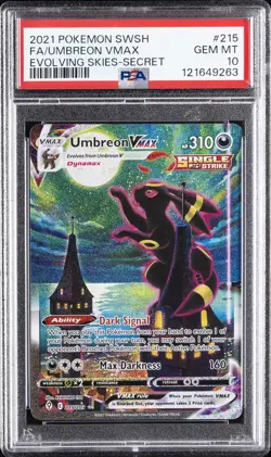 2021 POKEMON SWORD & SHIELD EVOLVING SKIES SECRET FULL ART/UMBREON VMAX PSA 10 - Image 1