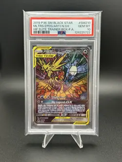 2019 POKEMON SM BLACK STAR PROMO FULL ART/MOLTRES & ZAPDOS & ARTICUNO GX PSA 10 - Image 1