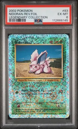 2002 POKEMON LEGENDARY COLLECTION #83 NIDORAN-REVERSE FOIL PSA 6 - Image 1