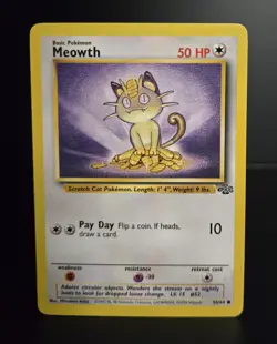 Pokemon TCG - MEOWTH - 56/64 - UNLIMITED - JUNGLE (1999) - WOTC - LP/NM - Image 1