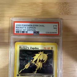 Rocket's Zapdos 15/132 Pokemon Gym Challange 1st Edition Holo Rare PSA 7 NM - Image 2