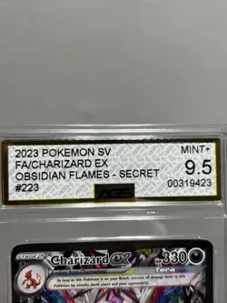 Pokemon Obsidian Flames Charizard EX 223/197 AGS Mint+ 9.5 Holo Secret Rare 2023 - Image 3