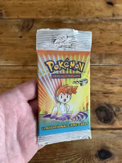 Pokemon Gym Heroes Booster Pack Misty Art SEALED Long Crimp VINTAGE WOTC Light - Image 2