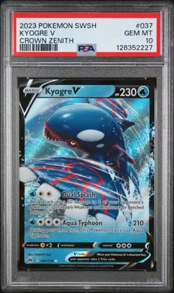 PSA 10 Kyogre V 37/159 Crown Zenith Pokemon Sword And Shield 2023 - Image 1