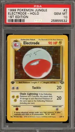 Pokemon Electrode Jungle 1st Edition Holo Rare #2 PSA 10 Gem Mint - Image 1