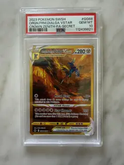 Pokemon Origin Forme Dialga VSTAR Crown Zenith Secret Rare Full Art #GG68 PSA 10 - Image 1